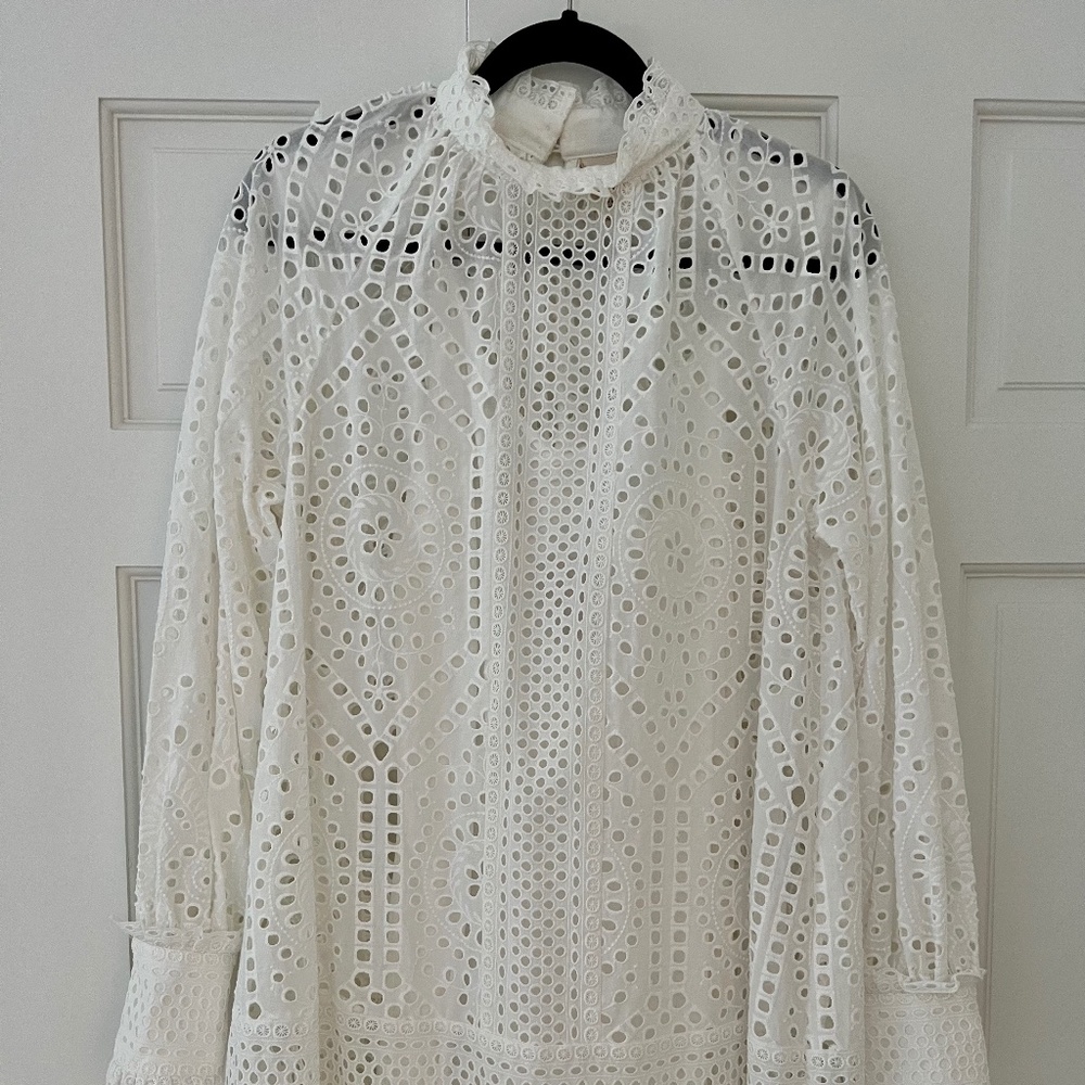 H&M white broderie anglaise eyelet cotton dress
